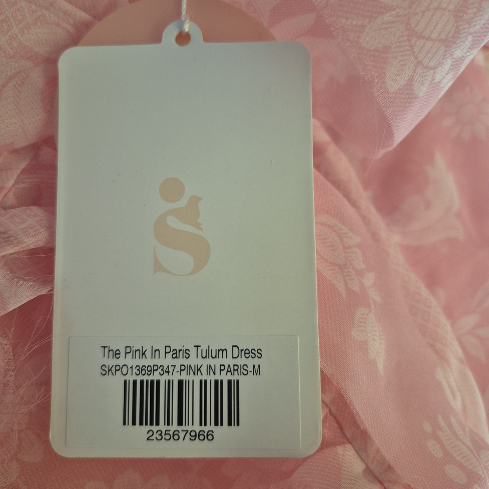 Selkie Blushed Pink Floral Organza Mini Dress - Picture 5 of 5